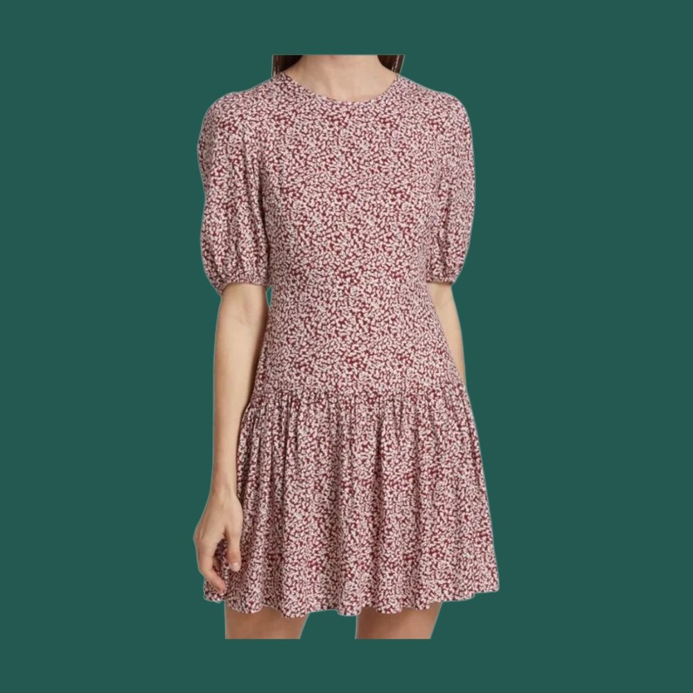 Free People "Dancing in the Dark" Red Combo Mini Dress!